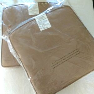 NWT Set of 2 Outdoor fabric chair cushions in tan.